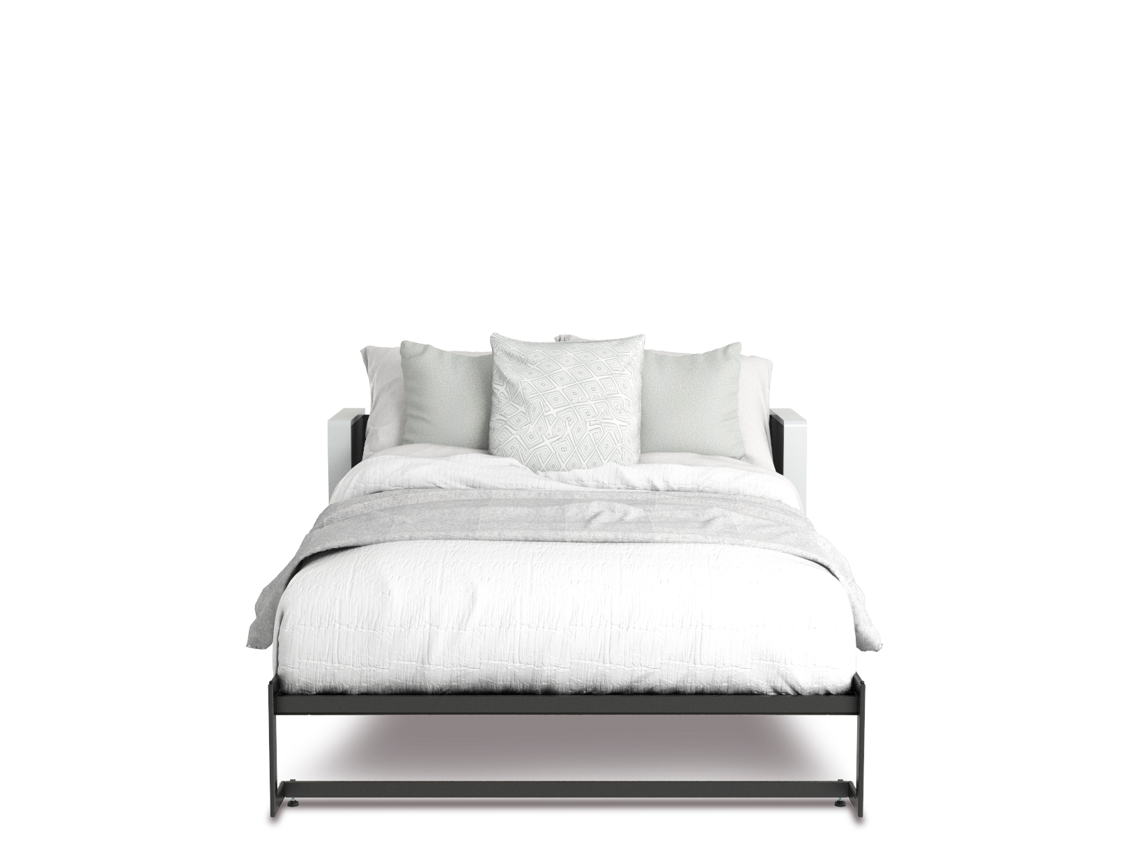 Esentelle base de cama queen size con laminado de madera color fresno // MS