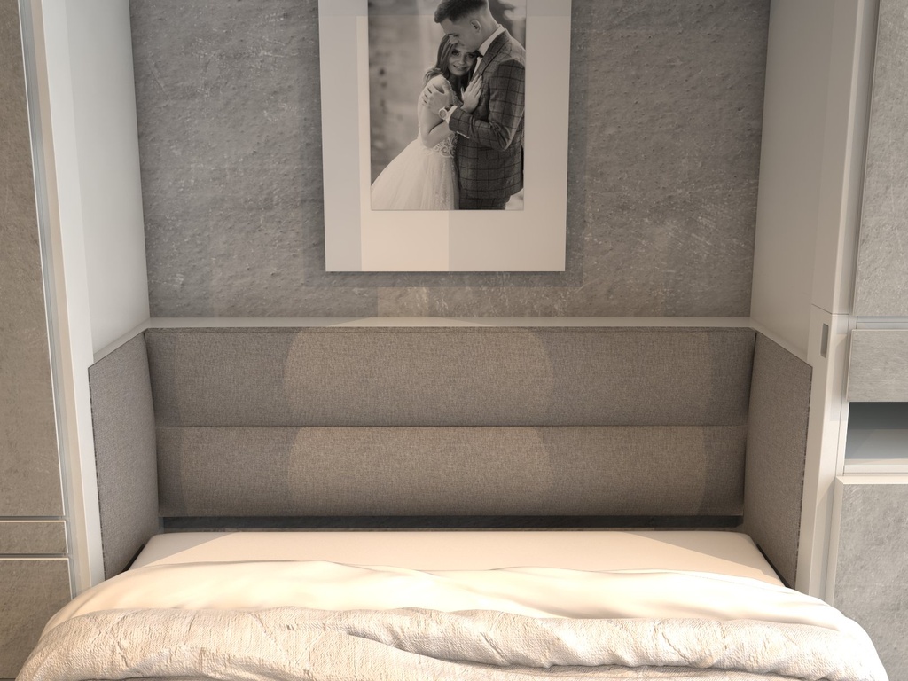 Todden conjunto de cama abatible,clóset,sofá y mesa queen size laminado de madera color fresno // MS