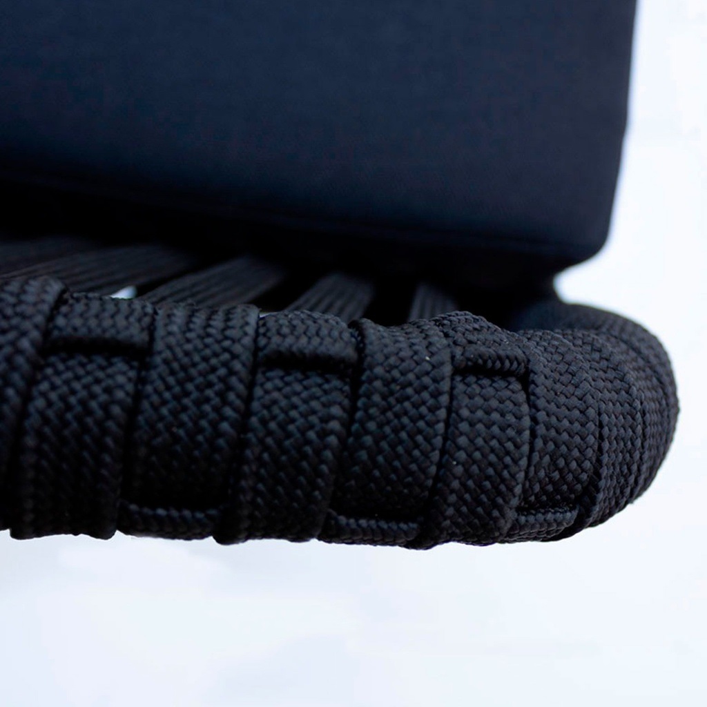 Jalisco banco metal negro cuerda negra con cojin