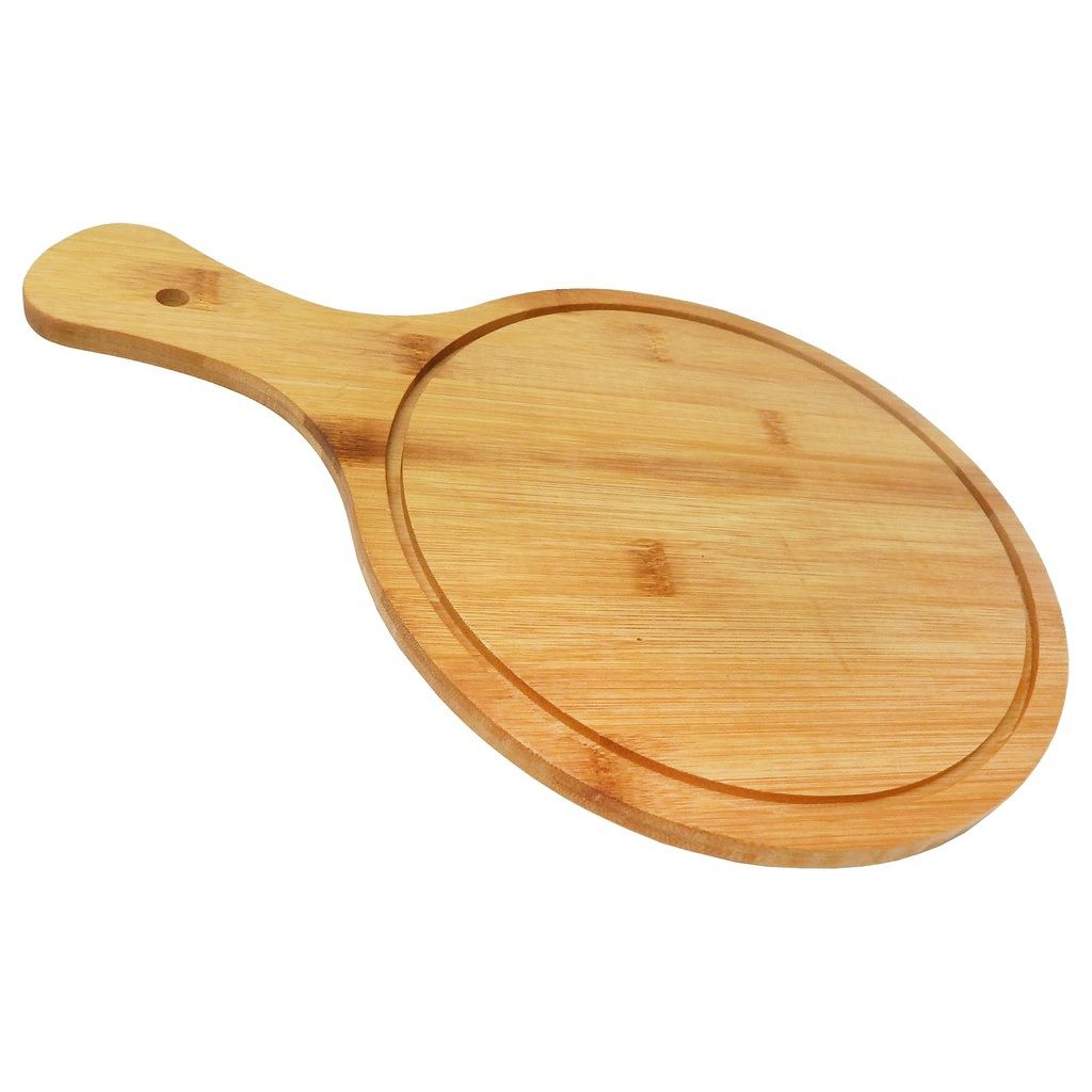 Bambu tabla para cortar circular con mango 24 cm // MP_6024