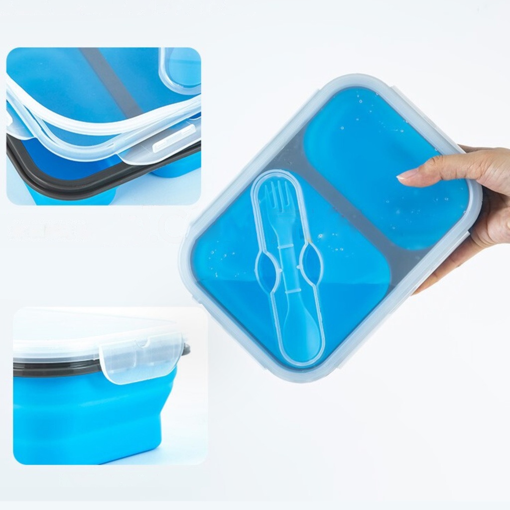 Lunch Box Plegable Meimia 2 Compartimentos Azul
