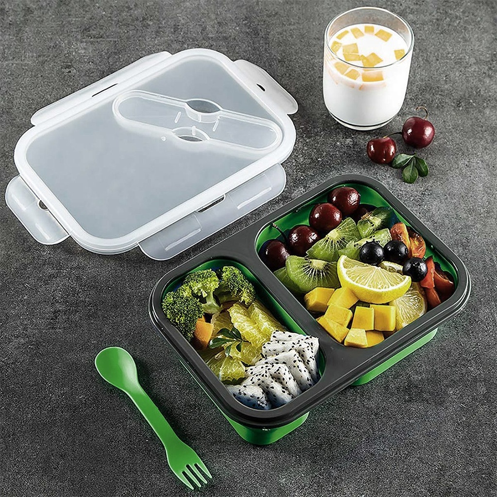 Lunch Box Plegable Meimia 2 Compartimentos Verde