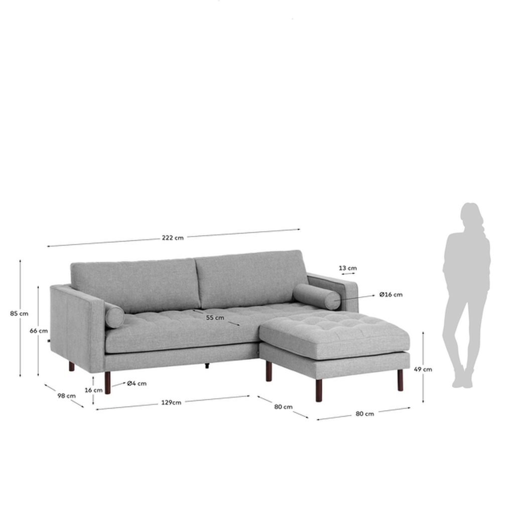 Bogart sofa 3 plazas gris claro // MP_16641