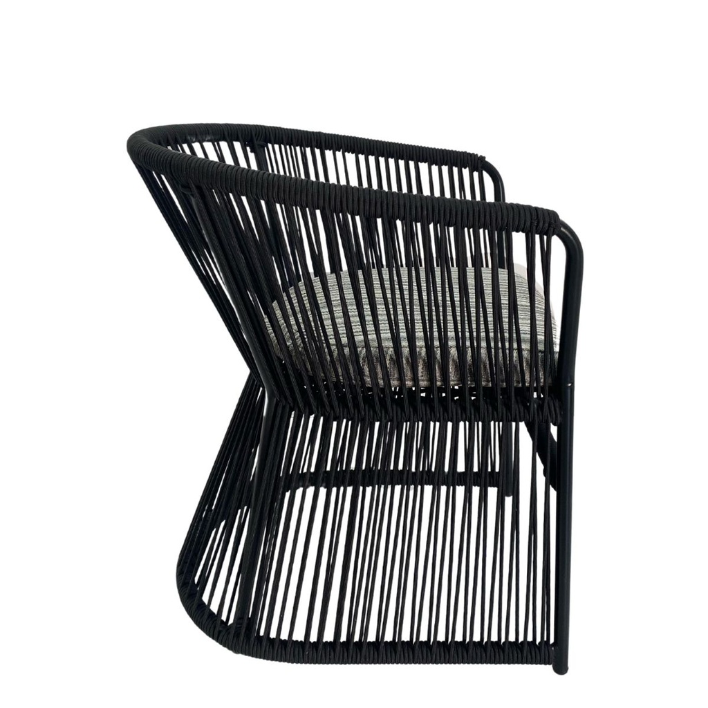 Chantepec silla aluminio negra cojinería loneta exterior // Pedido especial_25515