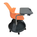 Pupitre mesa banco giratorio con ruedas color naranja_25683