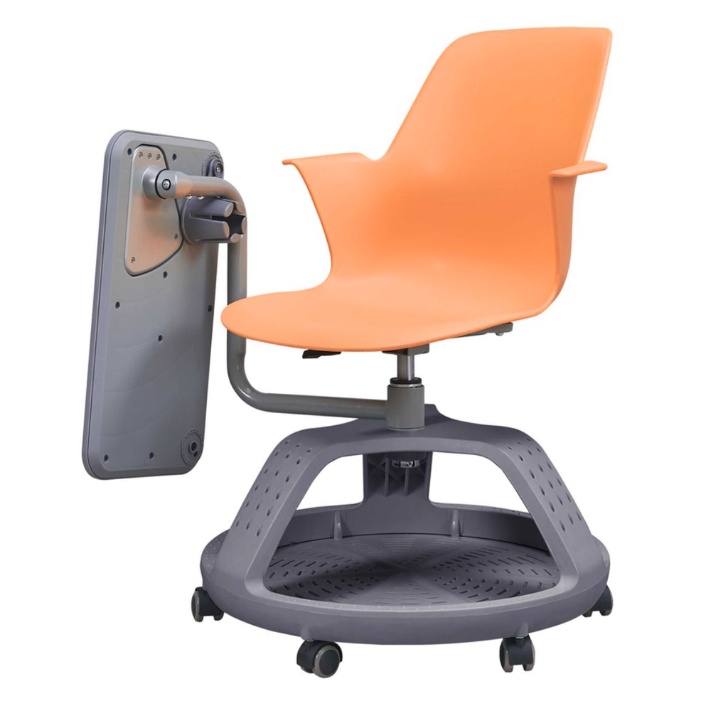 Pupitre mesa banco giratorio con ruedas color naranja_25684