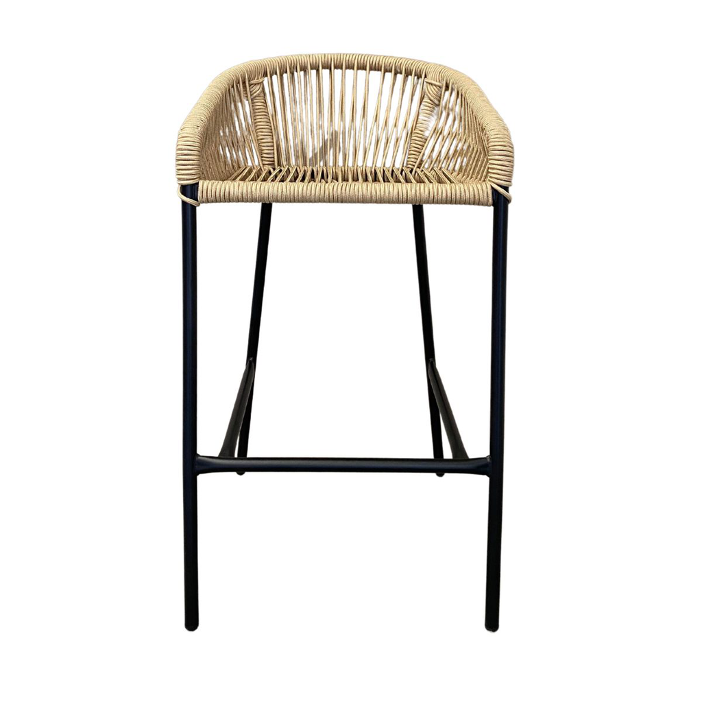 Tequila banco metal negro cuerda beige_25777