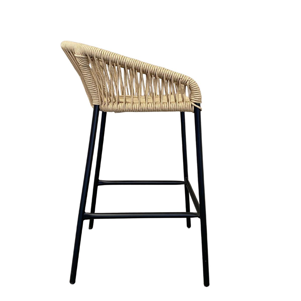 Tequila banco metal negro cuerda beige_25778