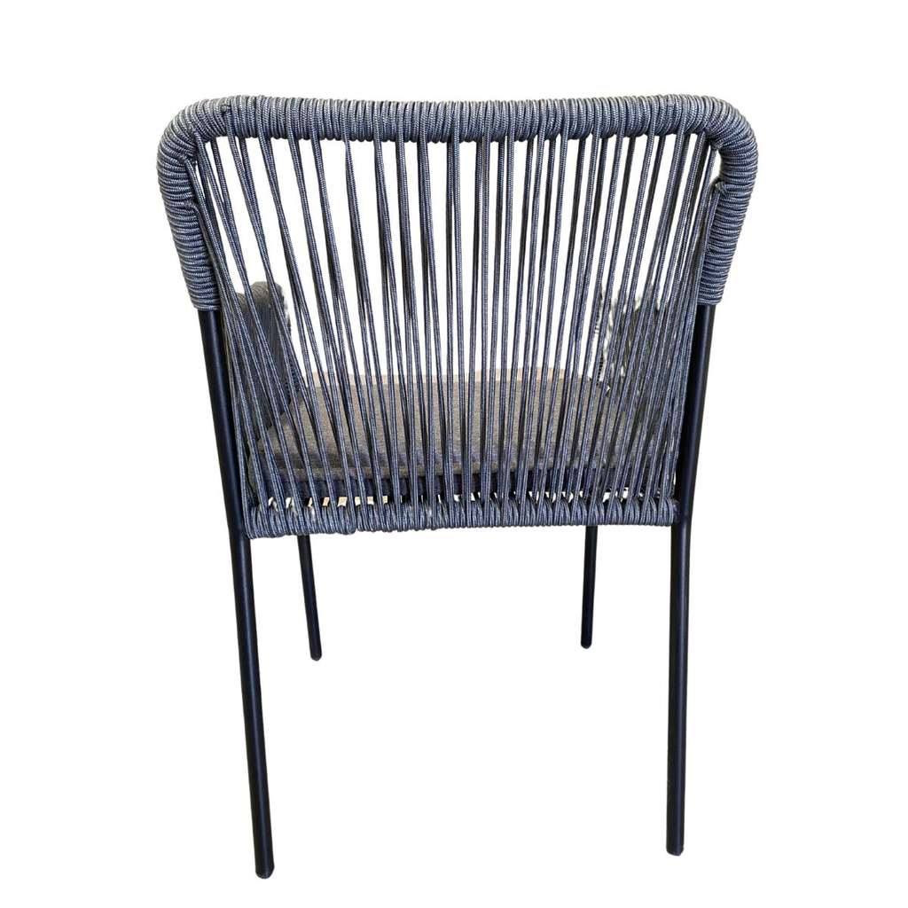 Chapala silla metal negro cuerda gris liso con cojín curri_25808
