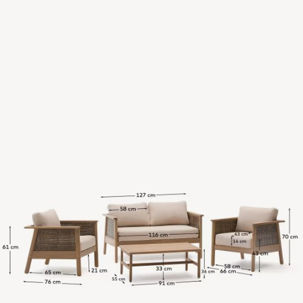 Alabe Set sofá + 2 sillones +  mesa_26610