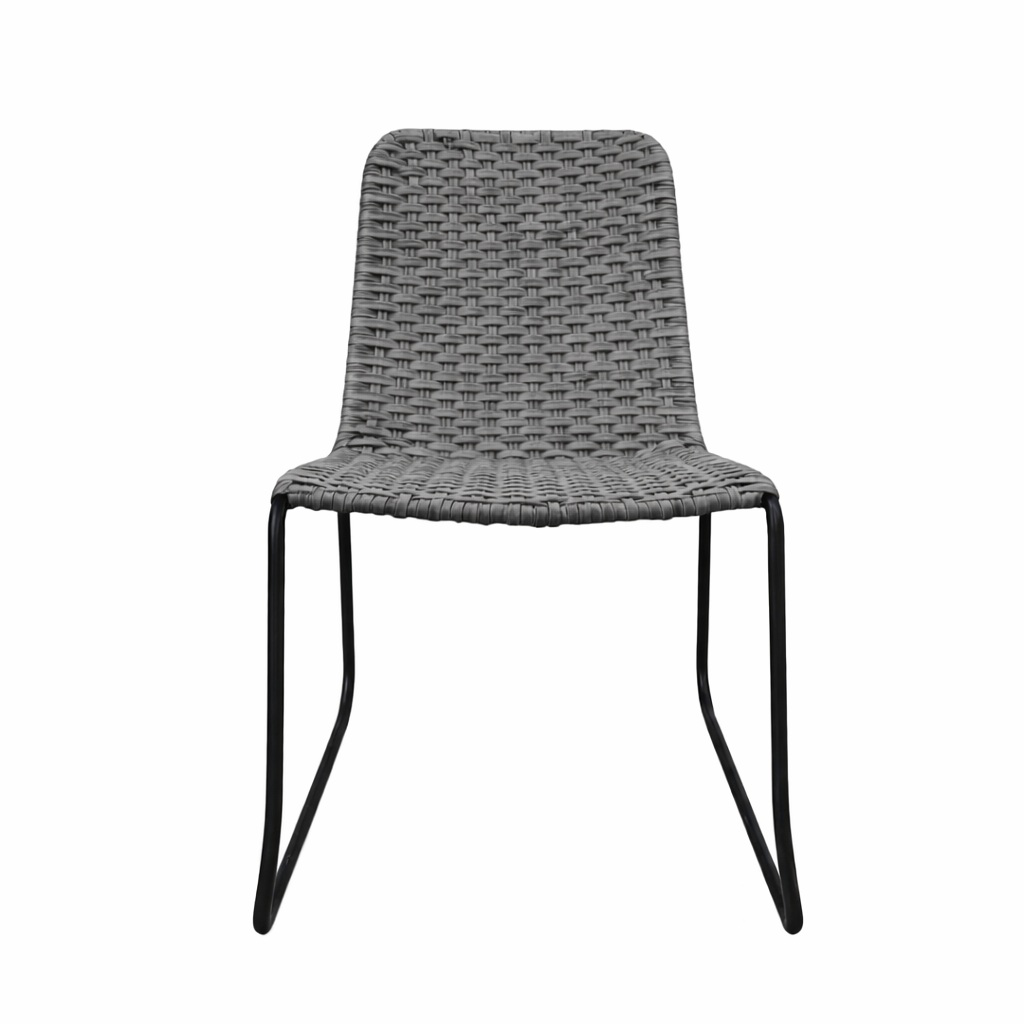Cocula silla metal negro cuerda gris // Exterior techado_26864