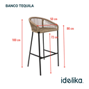 Tequila banco metal negro cuerda beige // Exterior techado_27237