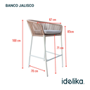 Jalisco banco metal beige cuerda beige cojín curri // Exterior techado_27292