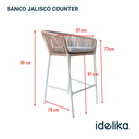 Jalisco banco counter acero galvanizado cuerda textilene // Exterior 100%_27299