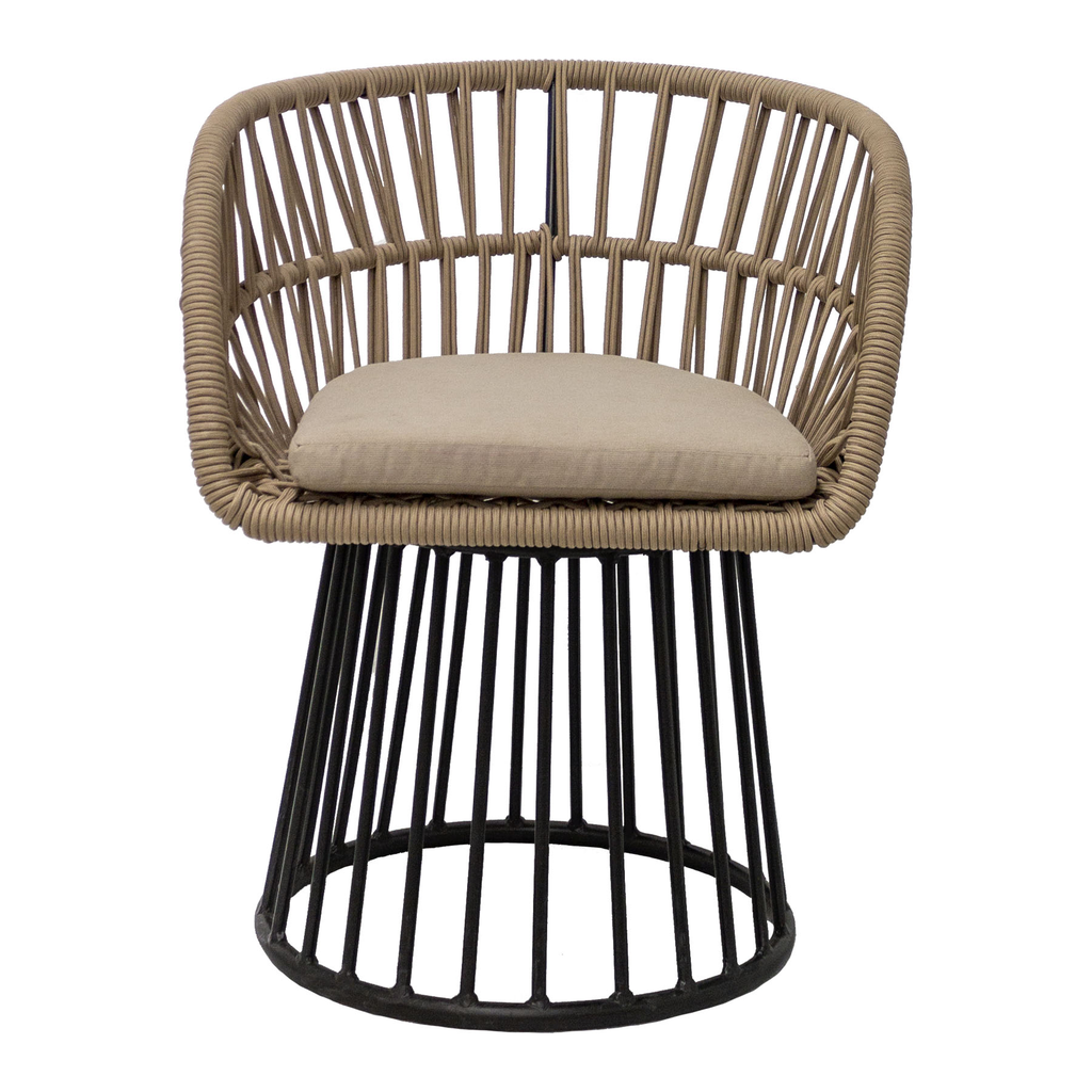Campeche silla acero galvanizado negro y textilene con cojin // Exterior 100 %_30641