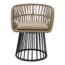 Campeche silla acero galvanizado negro y textilene con cojin // Exterior 100 %_30641