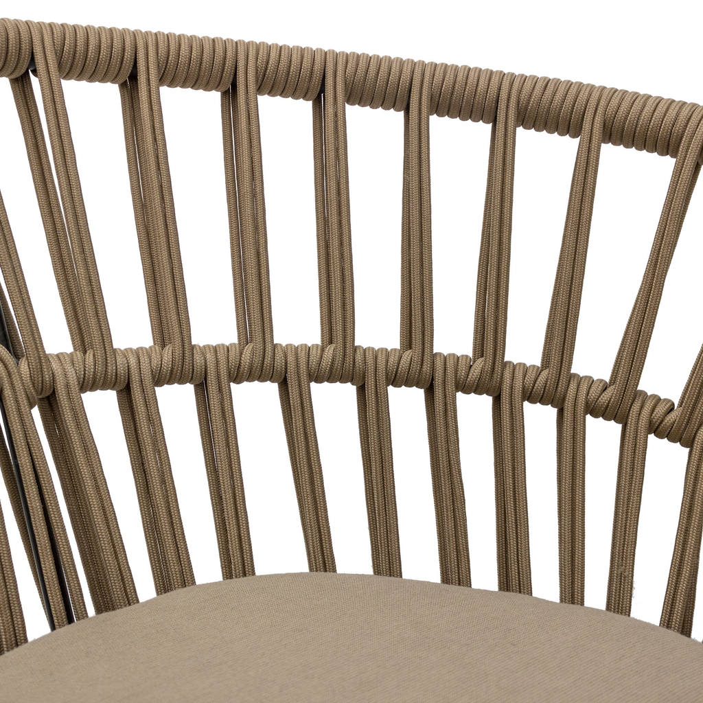 Campeche silla acero galvanizado negro y textilene con cojin // Exterior 100 %_30643