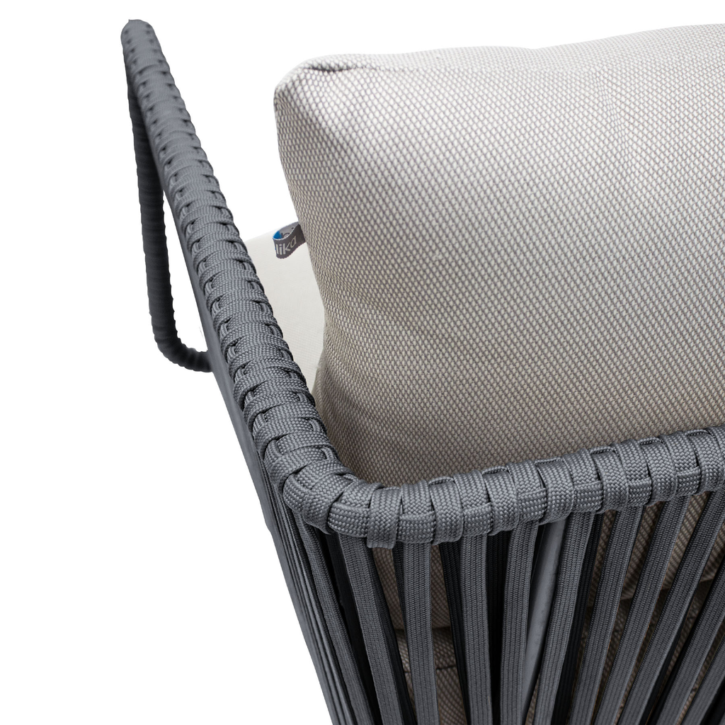 Vallarta sofa acero galvanizado negro y textilene tela loneta // Exterior 100%_30655