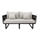 Vallarta love seat acero galvanizado negro, textilene y loneta // Exterior 100%_30663