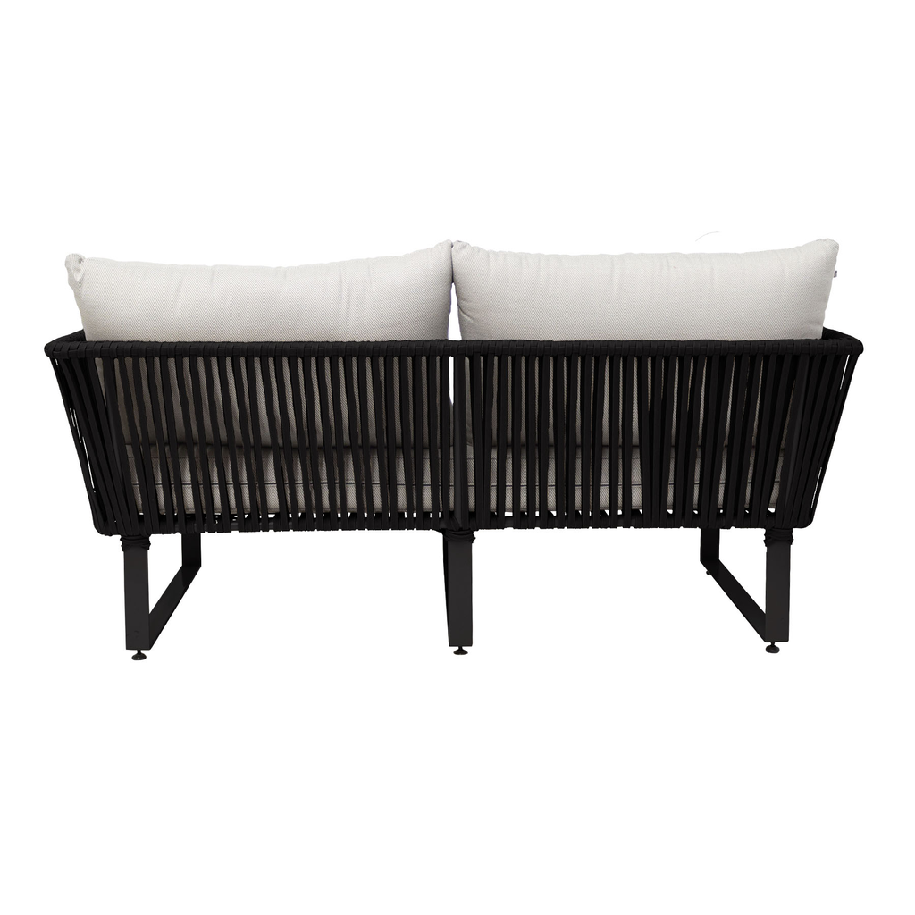Vallarta love seat acero galvanizado negro, textilene y loneta // Exterior 100%_30664