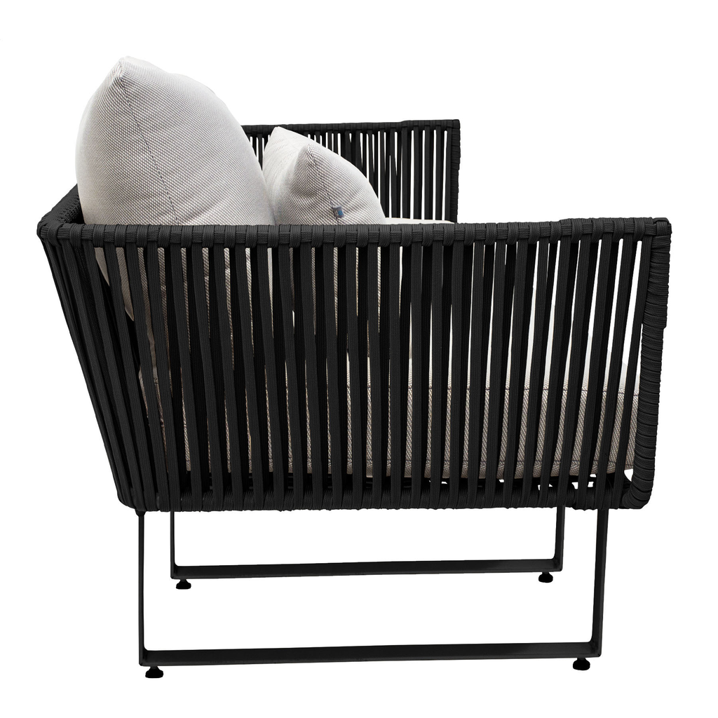 Vallarta sillon acero galvanizado negro y textilene tela loneta // Exterior 100%_30694