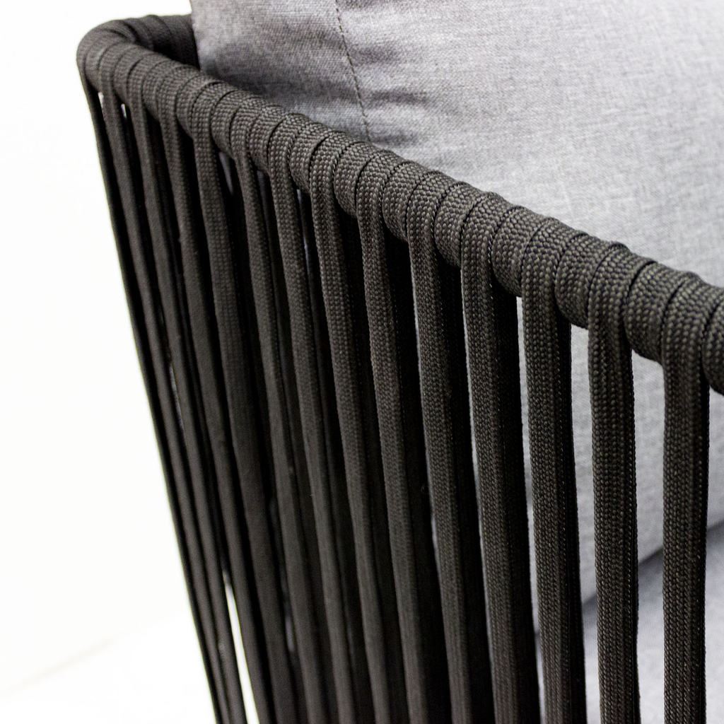 Oaxaca love seat acero galvanizado negro y textilene con tela loneta // Exterior 100%_30730
