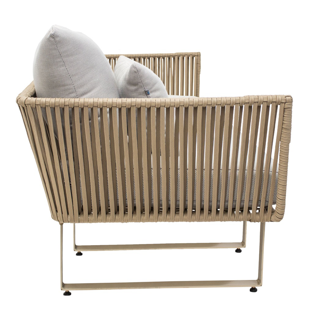 Vallarta sillon metal beige cuerda beige cojinería en tela curri // Exterior techado_30827