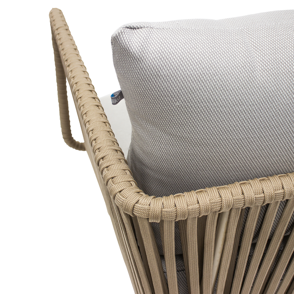 Vallarta sofa metal beige cuerda beige cojinería en tela curri // Exterior techado_30867