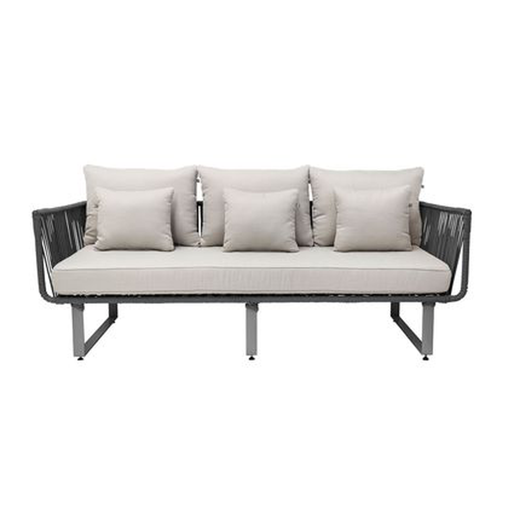 Vallarta sala esquinera acero galvanizado negro textilene negro cojineria tela loneta // Exterior 100%_30813