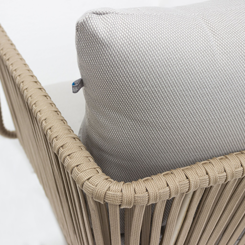 Vallarta sillon metal beige cuerda beige cojinería en tela loneta // Exterior techado_30880