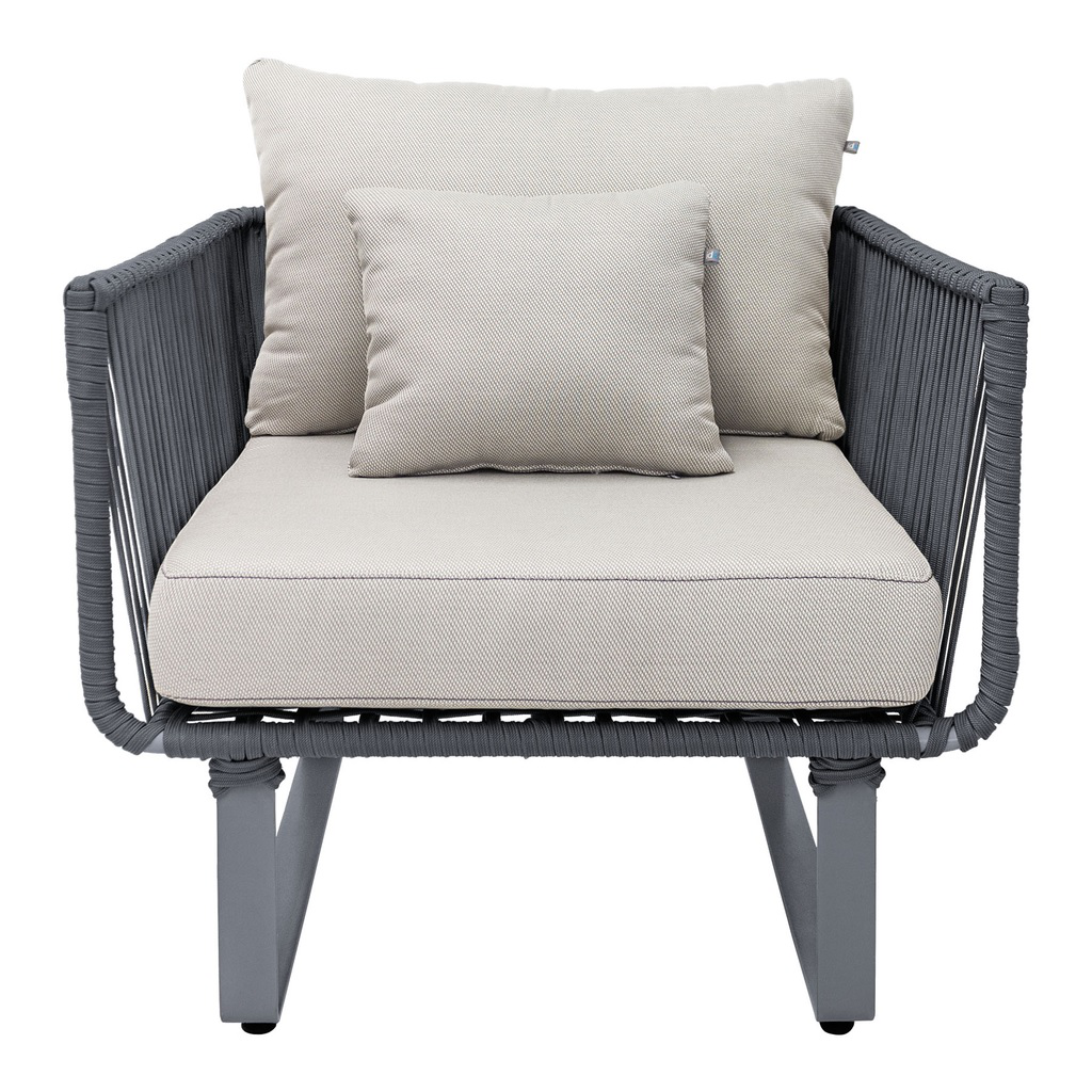 Vallarta sillon metal negro cuerda negra cojinería en tela loneta antidecoloración // Exterior techado_30888
