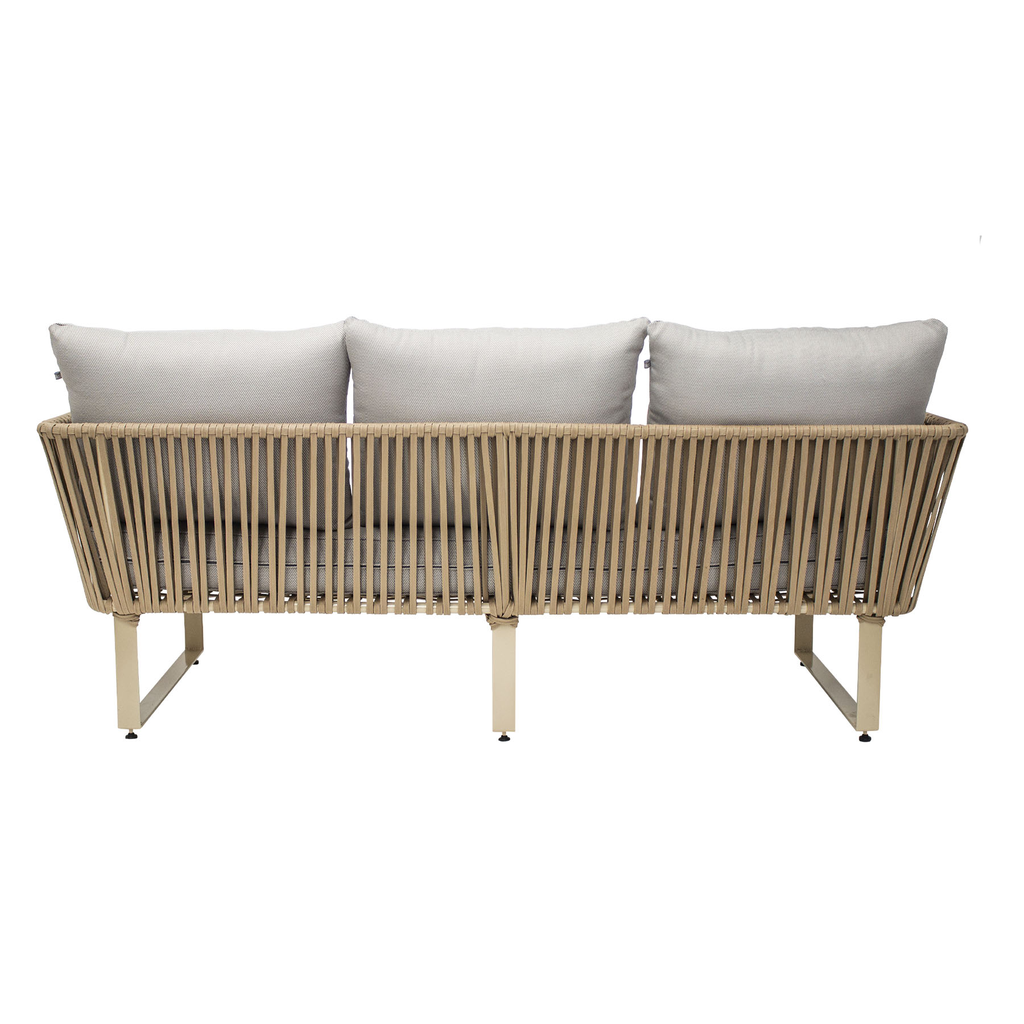 Vallarta sofa metal beige cuerda beige cojinería en tela loneta // Exterior techado_30894