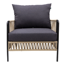 Chetumal sillon metal negro cuerda beige tela loneta antidecoloración // Exterior techado_31004