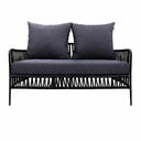 Chetumal love seat metal negro cuerda negra cojinería en tela curri // Exterior techado_31061