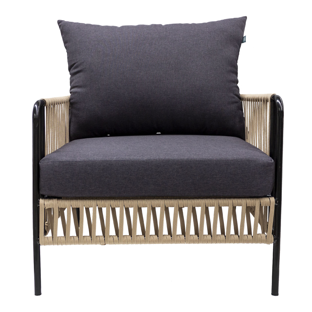 Chetumal sillon acero galvanizado negro textilene negro tela loneta // Exterior 100%_31009