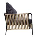 Chetumal sofa acero galvanizado negro cuerda textilene negra en tela loneta // Exterior 100%_31044