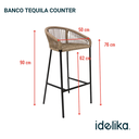 Tequila banco acero galvanizado negro textilene gris // Exterior 100%_31233