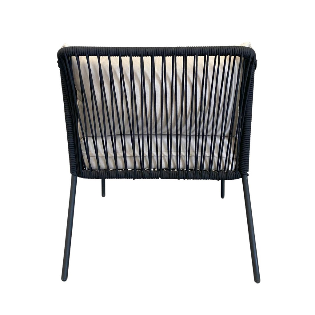 Tequila sillon acero galvanizado negro textilene negro cojinería tela loneta antidecoloración // Exterior 100 %_31223