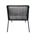 Tequila sillon acero galvanizado negro textilene negro cojinería tela loneta antidecoloración // Exterior 100 %_31223