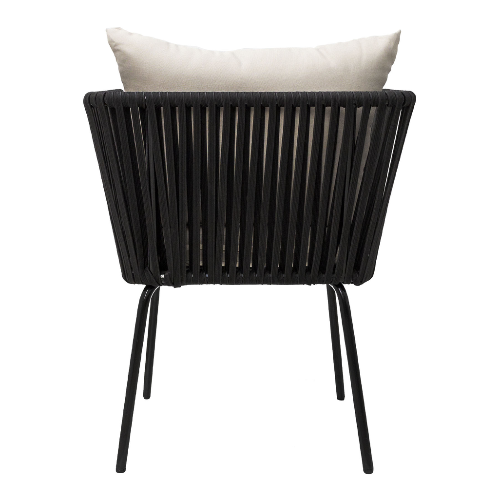 Chetumal silla metal negro cuerda negra cojinería en tela curri // Exterior techado_31277
