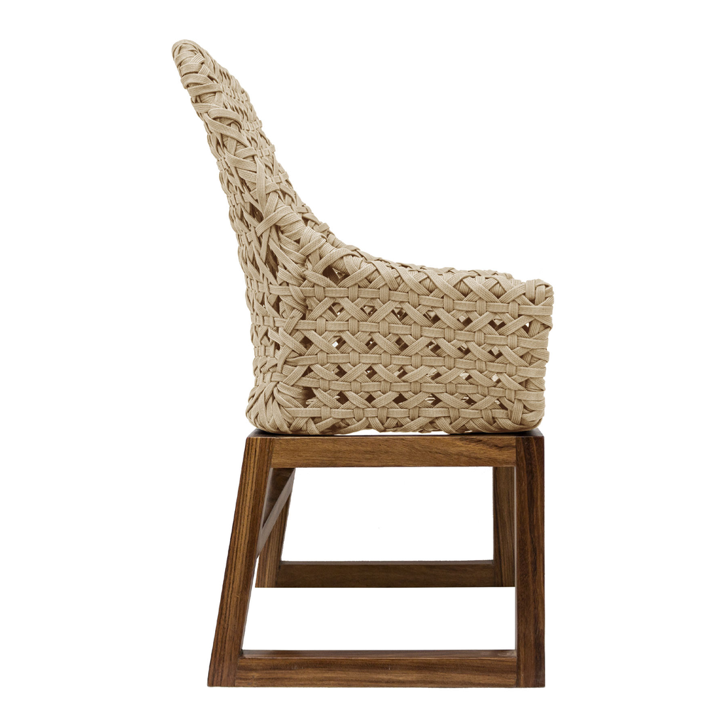 Bacalar sillon metal negro tejido con nylon beige PEDIDO ESPECIAL minimo 10 pzas // Exterior techado_31368