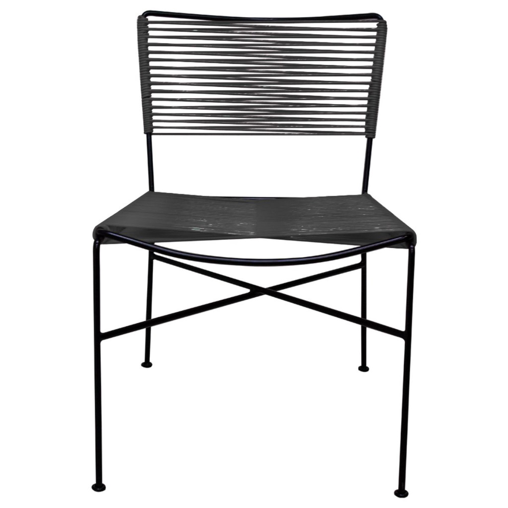 Caleta silla acero galvanizado negro cuerda textilene negra o en color elegir // Exterior 100%_31416