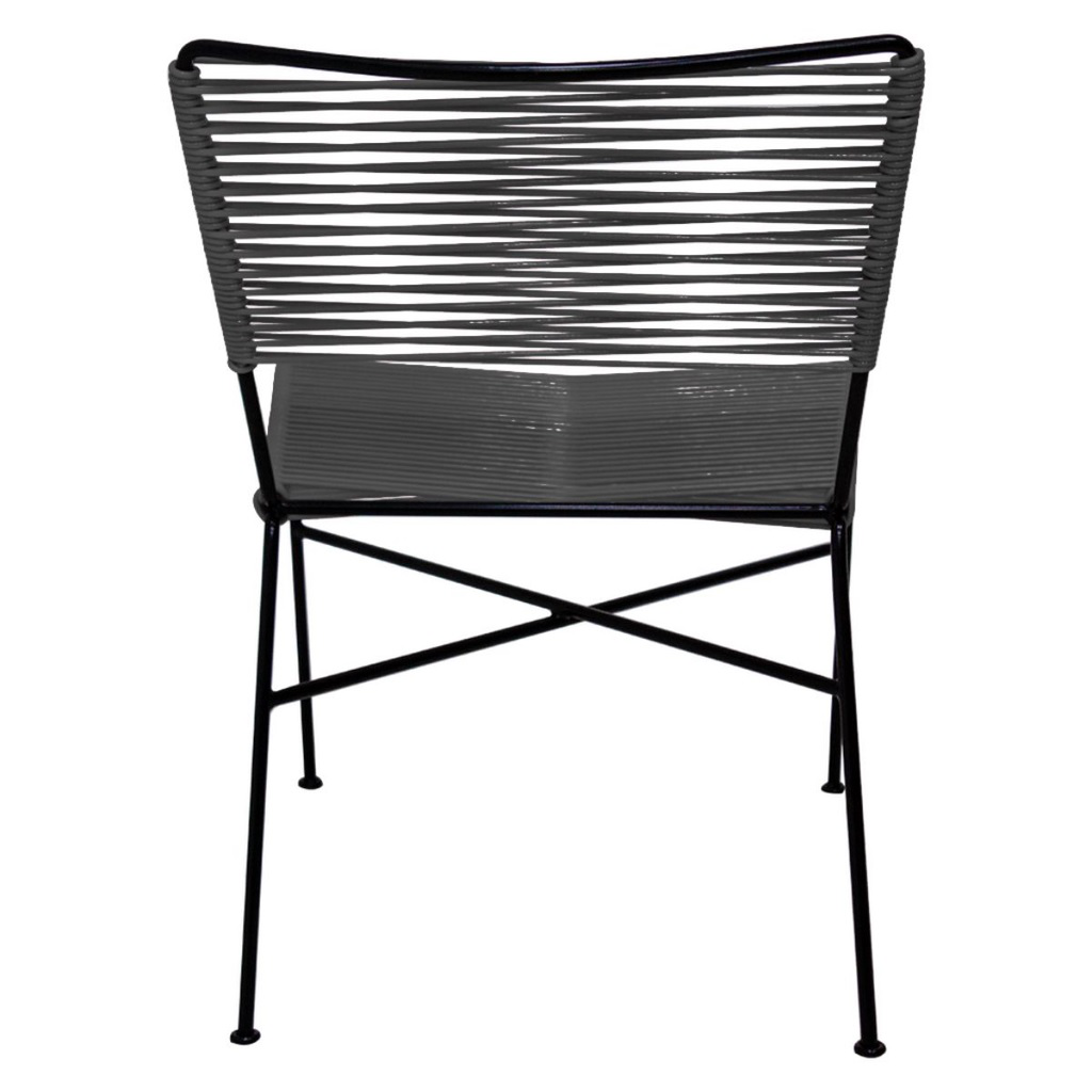 Caleta silla acero galvanizado negro cuerda textilene negra o en color elegir // Exterior 100%_31417