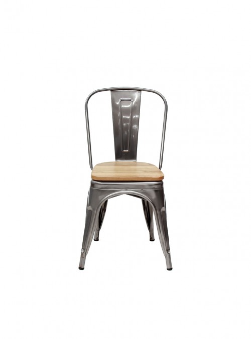 Charlotte silla natural con asiento de madera // MP