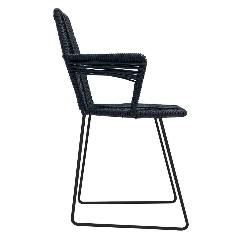 Acapulco silla hexagonal con brazos negra // Exterior techado_31160