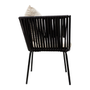 Chetumal silla metal negro cuerda negra cojinería en tela loneta antidecoloración // Exterior techado_31292