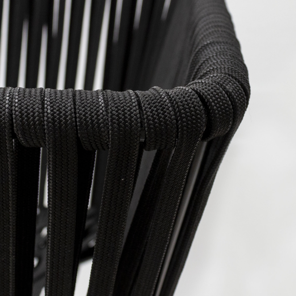 Chetumal silla metal negro cuerda negra cojinería en tela loneta antidecoloración // Exterior techado_31295