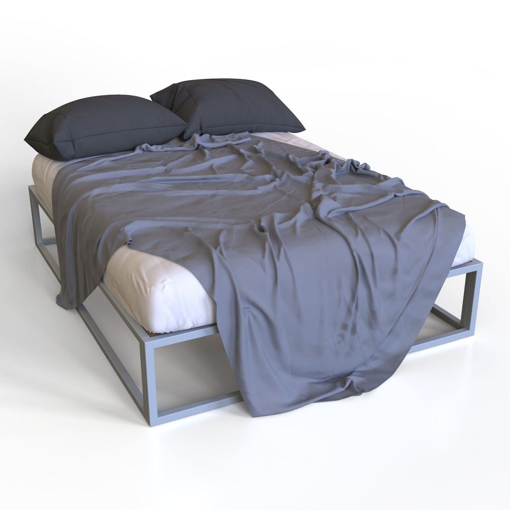 Morph 141 cama matrimonial aluminio cromo // MS_3