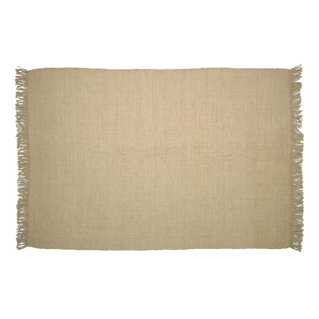 Siria alfombra yute, algodón, lana beige // Interiores