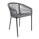 Tequila silla metal negro cuerda gris jaspeado // Exterior techado